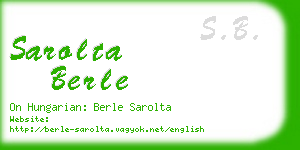 sarolta berle business card